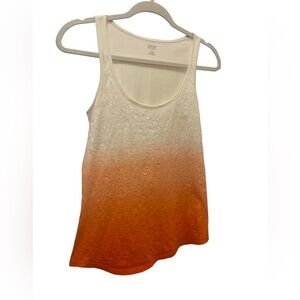 Ana Sequined Orange,Peach & Cream Ombré Sleeveless Top Size XS